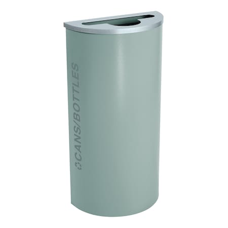 Ex-Cell Kaiser 8-Gal. Half-Round Cans/Bottles Receptacle - Steel, Hammered Grey Pebble RC-KDHR-C BT-HMG